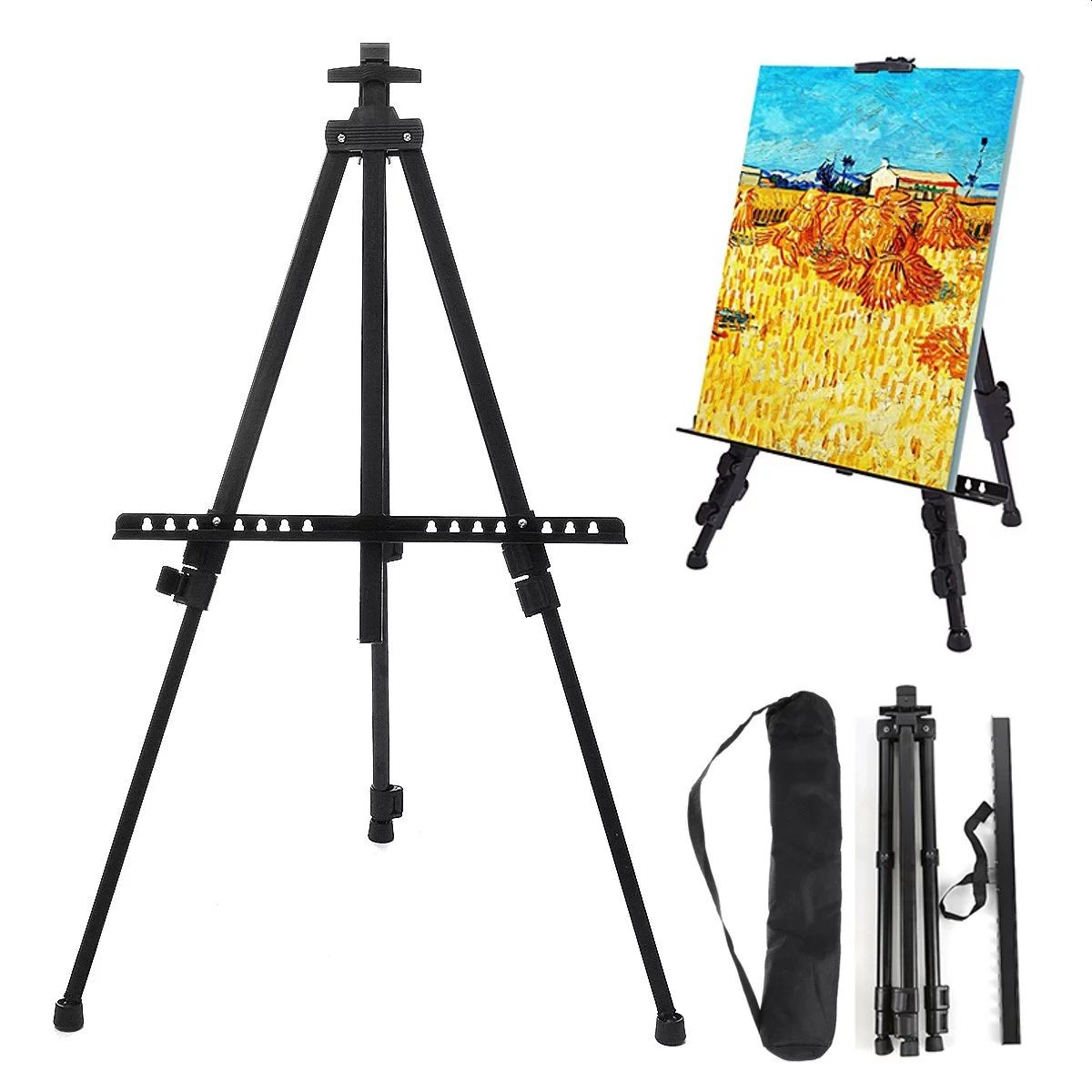 Trepied sevalet pictura, reglabil 50-150 cm, portabil, husa depozitare inclusa - imagine 14